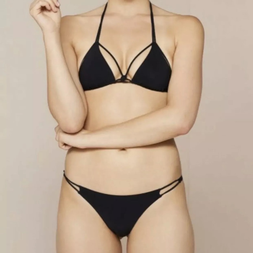 AGENT PROVOCATEUR Tiffanie Black Swim Bikini Bottom Size 2 S $220 NEW